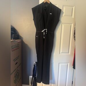 Figs Black Rafaela Wide Leg PETITE XS Jumpsuit